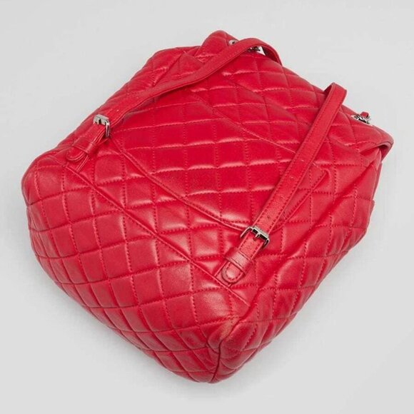 Chanel Red Quilted Lambskin Leather Small Urban Spirit Backpack Bag - Picture 5 of 11